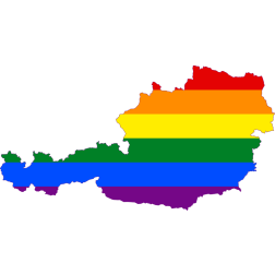 Austria with LGBT colors