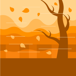 Wind blows leaves