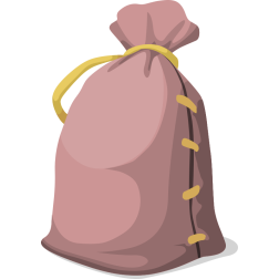Pink bag tied with a rope