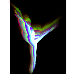 Ballet dancer glowing silhouette