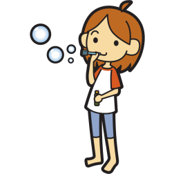 Girl blowing bubbles