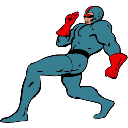 Blue superhero