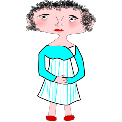 Blue Dress Lady Cartoon