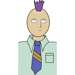 Cartoon character with mohawk hairstyle