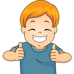 Boy with two thumbs up