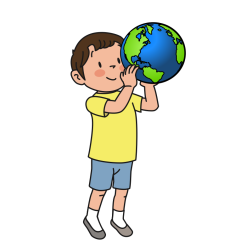 Young Boy Holds the Earth