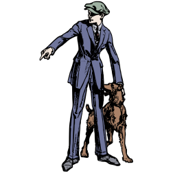 Boy in a Suit with a Dog