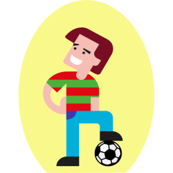 Smiling Boy with a Soccer Ball