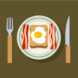 Eggs and bacon breakfast