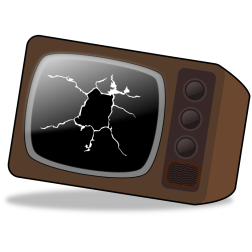 Broken old TV