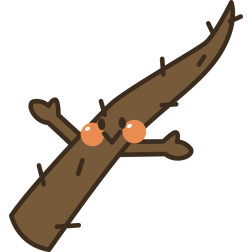 Cute tree branch with a head