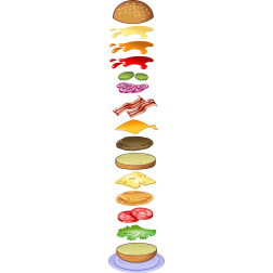 Exploded burger
