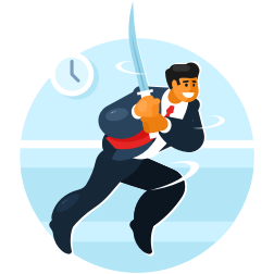 Businessman with a sword