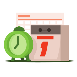 Clock and calendar icons