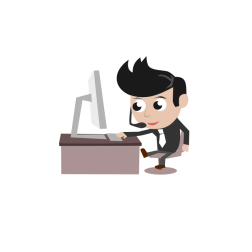 Cartoon Office Call Centre Workers