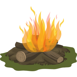Campfire with flames