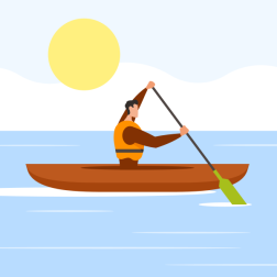 Person Kayaking on Calm Water