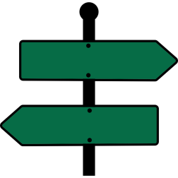 Cartoon two way sign