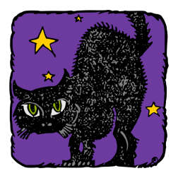 Black Cat Cartoon Drawing