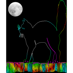 Colourful cat outline