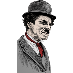 Colorful portrait of Charlie Chaplin