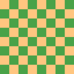 Chessboard green and buff color