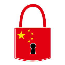 Padlock with Chinese flag