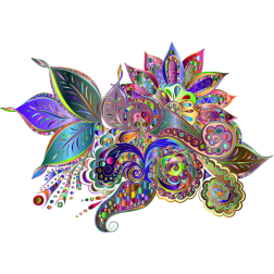 Ornamental floral line art