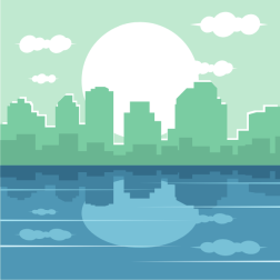 Urban lanscape in the distance