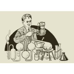 Male Chemist Vintage Illustration