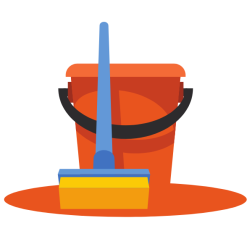 Cleaning sponge and a bucket