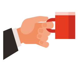 Coffee mug in hand