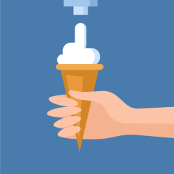 Ice cream cone in hand