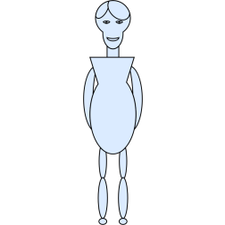 Blue tall figure