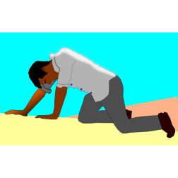 Crawling man