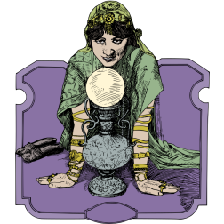 Fortuneteller with a crystal ball