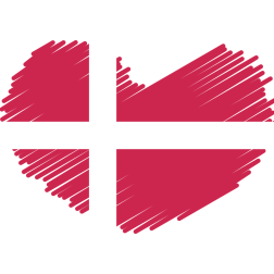 Danish flag heart