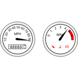 Spedometer and tachometer