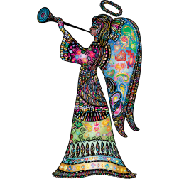 Decorative Angel Prismatic Pattern Wings