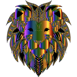 Colourful lion head