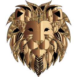 Decorative Lion Head Line Art (#3)