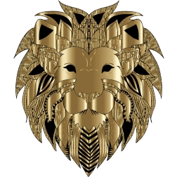 Lion Head Line Art By Alexas_Fotos Gold