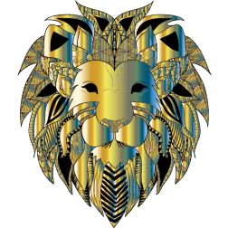 Decorated lion head