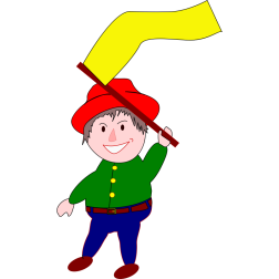 Man with yellow flag