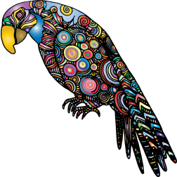 Parrot Silhouette With Prismatic Pattern