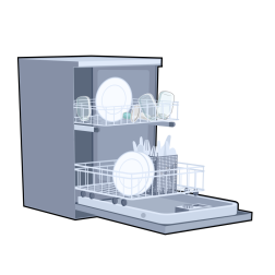 Open dishwasher