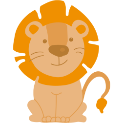 Smiling sitting lion