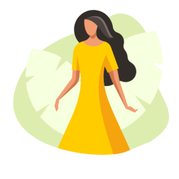 Elegant woman in a yellow dress