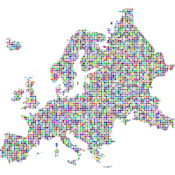 Europe Map Mosaic Pattern