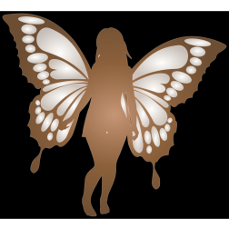 Silhouette of a girl with wings